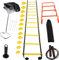 REDCAMP Fußball Trainingszubehör Kinder beinhaltet Agility Leiter, Sprung Seil, Agility Hürden, Disc Cones, Fußball Training Ausrüstung mit Tasche für Junge Erwachsene