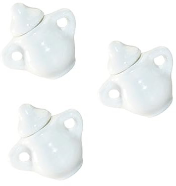 Abaodam 3pcs Mini Sugar Bowl Decor Dollhouse Candy Jar Dollhouse Storage Jar Mini Teapot Pretend Play Teapot Mini Dollhouse Birthday Doll House White Miniature Ceramics Ob11