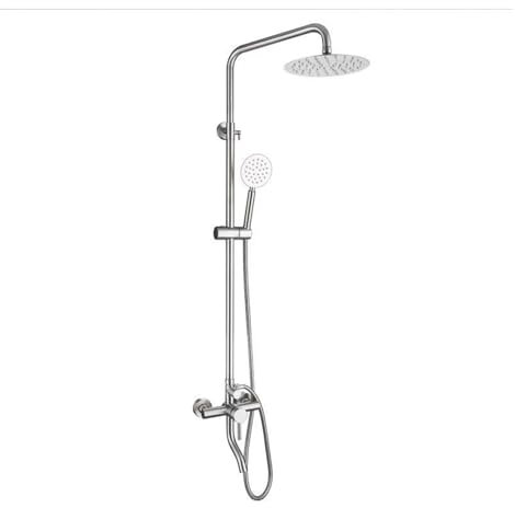 Juego de ducha oculta con ducha de tres velocidades, avión pequeño cruzado de acero inoxidable 304