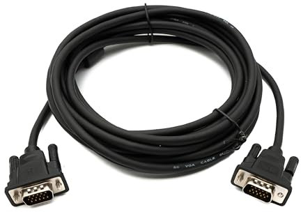 System-S Cavo VGA 5 m HD15 maschio a maschio, pannello di montaggio vite DSub 15pin adattatore