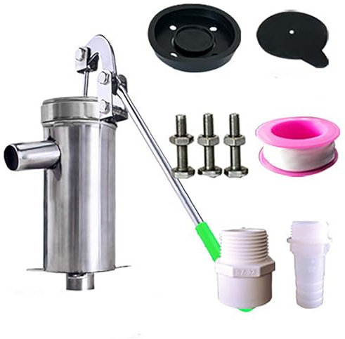 Handdruck-Brunnenpumpe, Edelstahl-Saugpumpe, 10 M Saugreichweite, Krugpumpe Für Brunnenwasser-Saugpumpe Grundwasser Für Haus, Garten, Hof