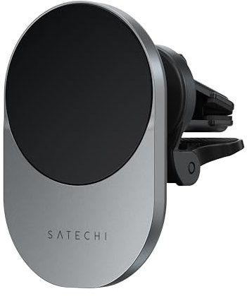 SATECHI Qi2 Wireless Car Charger, Travel Friendly Car Phone Mount Charger for Air Vents, 15W Fast Car Charger, Compatible with iPhone Series 12, 13, 14, 15, and 16