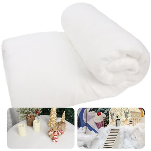 winemana Künstliche Weihnachts-Schneedecke, Dekoration, Schneedecke Rolle für Weihnachtsbäume, Dorf, künstlicher Schnee, Handwerk, Winter, weiße Dekoration für Urlaub, Tischläufer, Kaminsims,