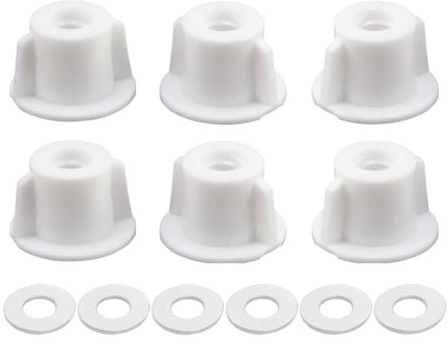 UEAVOID Dado posteriore per sedile WC,ricambio per vite da 6 mm con lavello,6 pezzi (M6 filettatura)