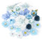 MWOOT 22 Stück Künstliche Blumenköpfe, Kunstblumen für Handwerk, Gefälschte Rosen Pfingstrose Hortensie für DIY Hochzeit Party Festival Haus Garten Dekoration, Kunstblumen Deko(Blau)
