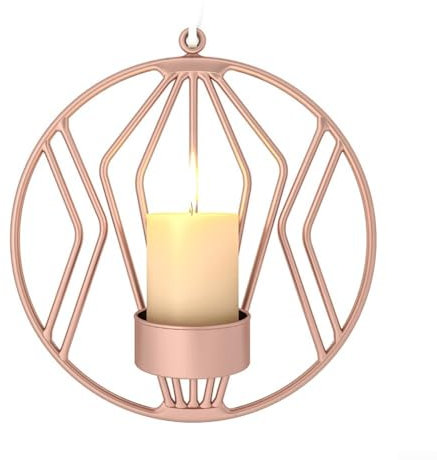 3D Metal Wall Decoration, Elegant Iron Candle Holder, Enchanting Gold Wall Sconce (rose gold)