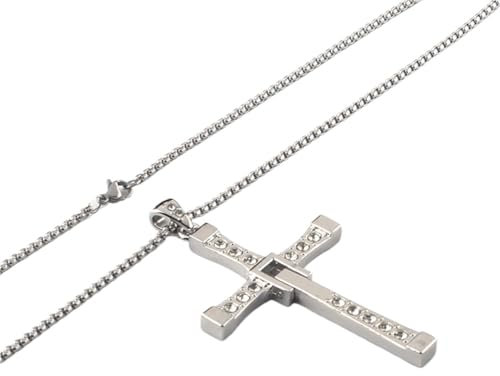 YUANJIE Vin Diesel Style S925 Kreuz-Halskette – Fast and Furious Love Geschenk for Männer – unzerbrechliche dominante schnelle Kreuz-Halskette(70CM(28INS)_16G(for Girls))