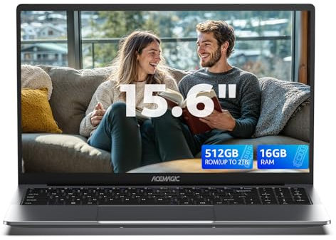 ACEMAGIC 15.6 inch FHD Laptop Computer - 4 Core Intel® N150 Processor Up to 3.6GHz (Beat N100/N97/N5095) Laptops,16GB DDR4 512GB SSD Notebook,Support WiFi 5,BT5.0, 3*USB3.2, 5000mAh Battery,Metal Case