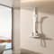EMKE Colonne de Douche Thermostatique, Douche Manuelle 4-en-1, Barre de Douche avec Plaque Thermostatique de 40 cm, Douche Pluie Thermostatique,Blanc Mat, 1050x401x573mm