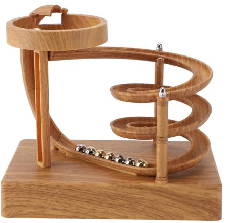 Máquina de Movimiento Perpetuo, Arte Cinético Dispositivo de Movimiento Perpetuo con 10 Bolas de Acero, Non Stop Rolling Ball Toy Ciencia Física Gadget para la oficina en casa