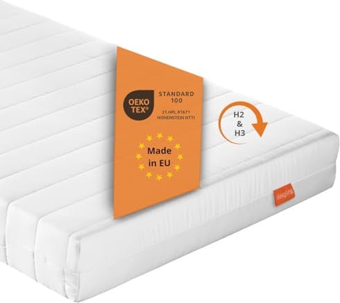 sleepling Matratze 80 x 200 x 13 cm, Rollmatratze Duo Wendematratze, Komfortschaummatratze, Made in EU, Bezug waschbar, Ökotex 100, Härtegrad 2 und 3, weiß