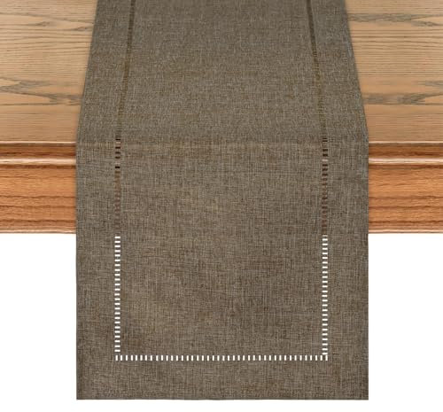 LOMOHOO Rustikaler Tischläufer 71 Zoll lang Boho-Tischläufer, Bauernhaus-Tischläufer, geflochtener gestreifter Couchtischläufer für Dinner-Party-Urlaub