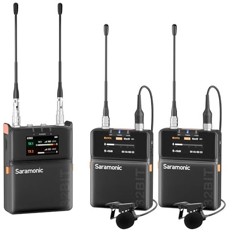 Saramonic K9 Professional Dual Digital UHF Wireless Microphone System with 32-Bit Float/Time Code/Mini Lavaliers/App Control/XLR/3.5mm/USB-C Output