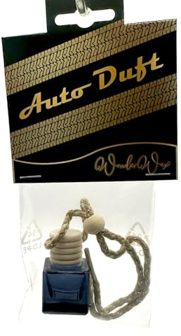 WonderWax Auto Duft Lufterfrischer Quadrat Schwarz Deckel rund braun 8 ml|Innenraum Deko Parfüm Car Scent Baum Geruch Luxus Aufhänger Home Sweet Home