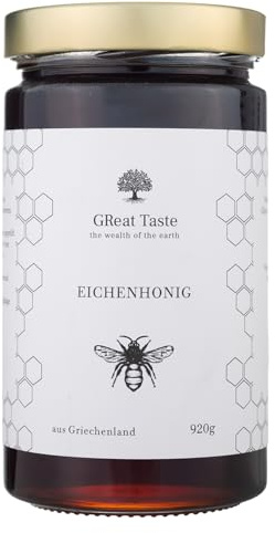 Eichenhonig aus Griechenland – 920g Glas – 100% Roh & Unpasteurisiert – Naturbelassen & Premium Qualität, direkt vom Imker – GReat Taste the wealth of the earth