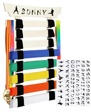Gupcaqosjw Porta Cinturones de Karate | Organizador De Exhibición De Cinturones De Artes Marciales para Adultos,Organizador De Almacenamiento para Equipo Deportivo para Niños, Adultos Y Adolescentes