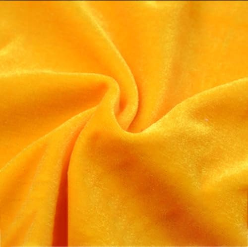 Vayliro 3m x 2m Samtstoff Meterware Vorhangstoff Bekleidungsstoffe Samt Stoff Pannesamt Stoff Dekostoffe für DIY Nähen Kunsthandwerk Kissen Kleid Bühnentuch Hintergrundtuch Tischdecken,Gelb