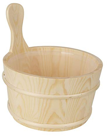 Cocoarm Saunakübel aus Holz, für Saunaraumbedarf, aus Holz Gefertigt mit Wasserdichter Innenauskleidung, Praktischem Design und Erstklassiger Qualität