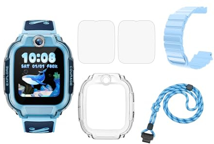 Schutzhülle & Displayschutz & Armband & Lanyards für imoo Z1/Z3/Z7/X10, 4-in-1 Zubehör Set für imoo smartwatch Kinder, Optimaler Schutz für die Uhr Ihres Kindes