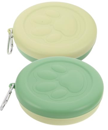 Mobestech Lot de 2 Gamelles Portables pour Chien L en Polypropylène Vert et Vert Clair, Gamelle Hermétique pour Nourriture et Eau, Bol de Voyage pour Randonnée et Camping en Extérieur