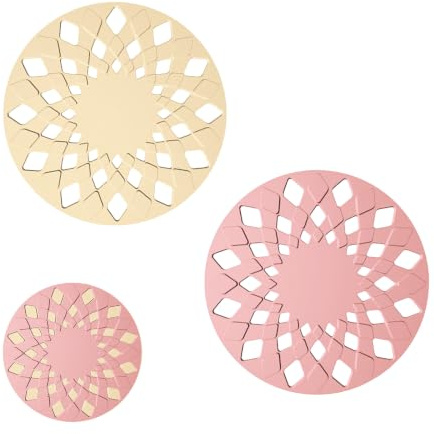 ZEMINRI 2 Pcs Heat Resistant Mat Silicone Mats for Worktops (Pink+Apricot) | Heat Protection: Non-slip silicone trivet mats protect kitchen surfaces from hot pans, suitable for daily home use.
