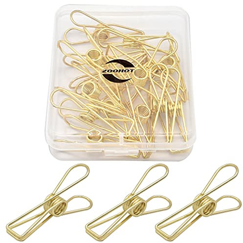 Zoohot Packung mit 15 Stück golden hohle Klammer, Mehrzweck Clothesline-Dienstprogramm Clips
