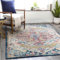 Livabliss Manama Vintage - Orientalischer Teppich für Wohnzimmer, Esszimmer, Schlafzimmer - Boho Kurzflor Teppich in Aqua, Elfenbein - 160x220 cm