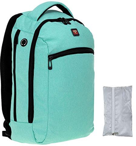 Elephant Rucksack Damen Bjarne Freizeitrucksack Laptoprucksack Polster viele Taschen stabile Verschlüsse 12815 Mint + Regenschutz