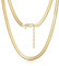 Amberta Collana Serpente Piatta da Donna In Argento Sterling 925: Placcato Oro 18K 4.5 mm 41 cm