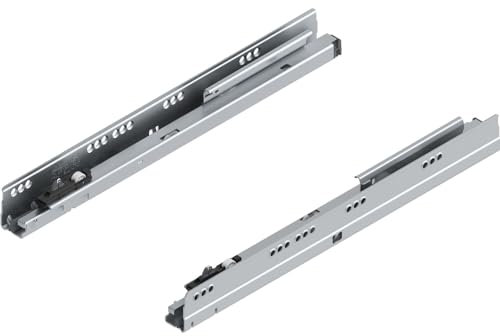 Blum Schubladenauszug, Seitliche Montage mit Softverschluss BLUMOTION M, Silber / Schwarz, Legierter Stahl, 400 mm, 30 kg