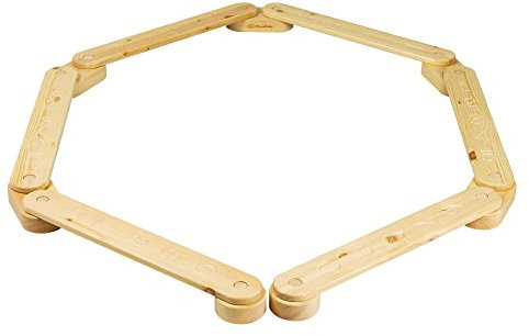 MEOWBABY Balancierbalken mit 6 Balancierbrett für Kinder - Parcour Balance Beam aus Holz | Sensorischer Weg mit Zahlen, Natur