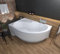 ECOLAM® Badewanne WELA 160x100 cm LINKS Schürze | Wanne mit Antirutsch Beschichtung I Eckwanne Eckbadewanne + Ablaufgarnitur Alcaplast Füße Silikon Komplett-Set Acryl weiß
