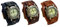 JewelryWe Herrenuhr Echtleder Uhren Herren - 3pcs Steampunk Retro Analog Quarz Armbanduhr mit Leder Armband Halloween Beiläufige Uhr für Männer Frauen, Schwarz Braun Dunkelbraun