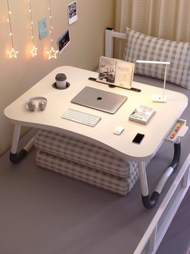 DoUxie Laptop Bed Table/Foldable/with Cup Holder/Laptop Bed Desk/with/Storage/Trailer/Bed Tray Table/Laptop Desk/for/Working/Eating/Writing/Gaming