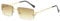 kachawoo Leicht passende Sonnenbrille Straße Selfies Sonnenbrille Trendy randlose Metall Brillen für Frauen Männer (gold with brown)