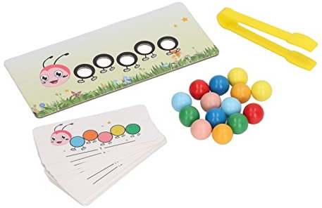 Hölzernes Farbsortier-Raupen-Clip-Perlen-Spielzeug für Farbanpassungsspiel für und Kleinkinder
