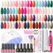 PEACECOLOR 53PCS Gel Nail Kit with Nail Lamp and Drill, 35+5 Colors Gel Nail Polish Set with Golden Silver Matte Top Coat Manicure Tools, Nail Kits Full Set with Starter Home DIY