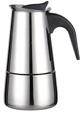 Cachpib Cafetières Italiennes Induction, Cafetière Moka Plaque à Induction Moka Pot, Cafetiere Moka Italienne Inox 4 Tasses/200ML pour Cafetière à Moka de Camping
