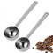 2 Pièces Cuillère Doseuse à Café en Acier Inoxydable, Cuillère à Doser pour Café Moulu, 30 ml Cuillère à Mesurer en Acier Inoxydable (Argent)