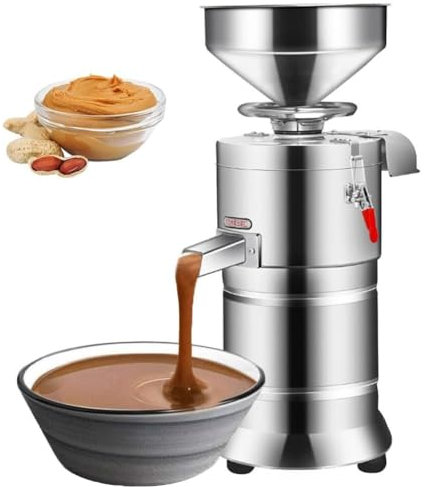 QUSYZD Máquina de molienda de sésamo y maní Comercial, Molinillo de Granos de Acero Inoxidable de 1100 W, Mecanismo de molienda de 15 kg/h, colado eficiente, para almendras, café, anacard,