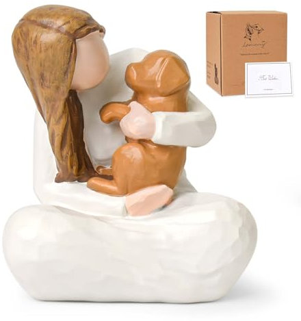 Dog Remembrance Gift for Dog Lover, Angel Dogs Friendship Memorials Gifts for Dogs, Sculpted Hand-Painted Resin Figures for Loss of pet