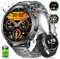 Montre Connectée Homme Militaire avec Appel 800mAh 35 Jours Batterie AMOLED Grand Écran Lampe de Poche 10 ATM Étanche Podomètre/Fréquence Cardiaque/SPO₂ Smartwatch Hommes pour Android iOS