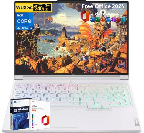 Lenovo Legion 7i Gaming Laptop RTX 4060, Intel i7-14700HX (Beats i9-13900HX, fino a 5,5 GHz), IPS WQXGA 240 Hz, 64 GB DDR5, 4 TB SSD, Wi-Fi 6E, AI Engine+, Windows 11 Pro, Microsoft Office 2024 Pro