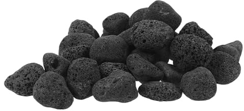 Yardenfun Natürliche Schwarze Lavasteine 1200g (3-5 cm) für Feuerstellen Kaminsteine und Gartendekoration Hitzespeichernd Chemikalienfrei Vielseitig für Aquarien und Pflanzgefäße
