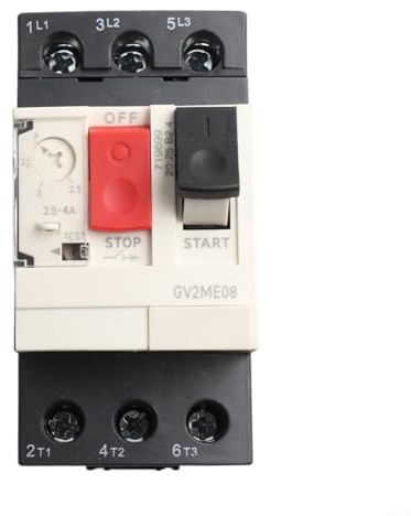 HEIBTENY Interruttore di protezione magnetico termico dell'interruttore 25-4A del motore GV2-ME08C per il cortocircuito di sovraccarico 380V 50/60Hz Apparecchiature elettriche industriali
