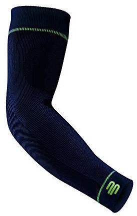 BAUERFEIND, 1 Paar Sport Kompressions-Armbandagen, Unisex, Rechts und Links tragbar, Für Ball- und Ausdauersportarten, Stärkung der Muskulatur, Gr. XL lang, Marineblau, 29355011500034
