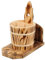 Besteckfass Besteckbehälter Besteckkorb Holz mit Menagenhalter 26cm Geflammt