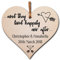 Personalised Handmade Wooden Hanging Heart Plaque Gift to Congratulate the Newlyweds Personalised Wedding Keepsake