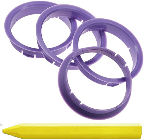 4X Zentrierringe Lila 63,3 mm x 60,1 mm + 1x Reifen Kreide Fett Stift