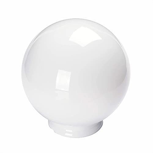 Boule de verre avec trou de nombreuses tailles Verre de lampe avec bord de poignée Abat-jour en verre opale blanc brillant Verre de rechange Abat-jour boule en verre bord du col, Blanc., Ø 150mm